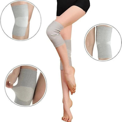 Justlist Bamboo Knee Cap Knee Warmers Compression Sleeve Support for Women or Men Knee Support(Grey)