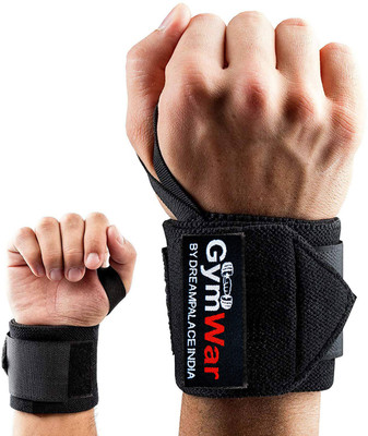 DreamPalace India Weight Lifting Wrist Support, with Thumb Loop Strap for Gym Wrist Support(Black)