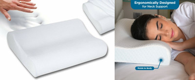 PRATIK MARKETING Memory Foam Nature Sleeping Pillow Pack of 258(White)