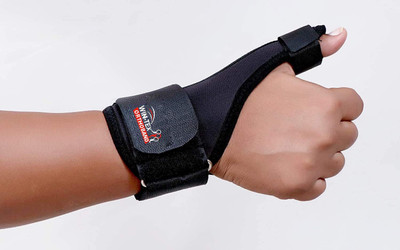 Wintex Thumb Spica Splint Support Neoprene Reversible Thumb Stabilizer Or pain Relief. Splints(Black)