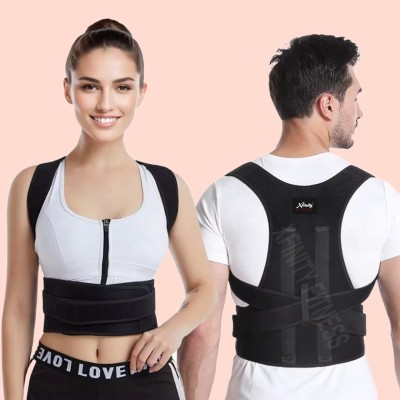 Xfinity Fitness Double strap Back Brace for Women and Men (free size) Posture Corrector(Black)