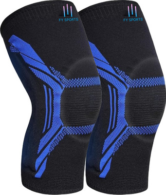 FY Sports Knee Cap Pro, Support, Black & Green, Medium, Pack of 2 Knee Support