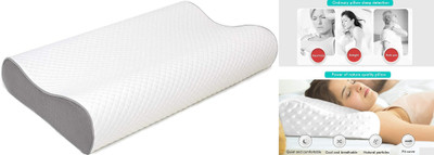 RUSHABH ENTERPRISE Memory Foam Alphanumeric Sleeping Pillow Pack of 1(White)