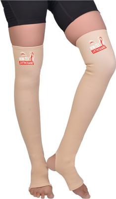Wintex Compression Stocking Mid Thigh Elastic Nylon Yarn with 4 Way Stretch Unisex. Knee Support(Beige)