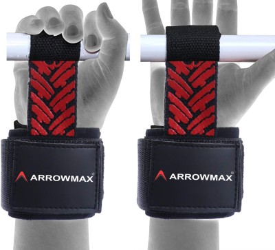 ArrowMax Wrist Support With Deadlift Strap Bodybuilding Weight Training Lifting Wrist Support(Black)