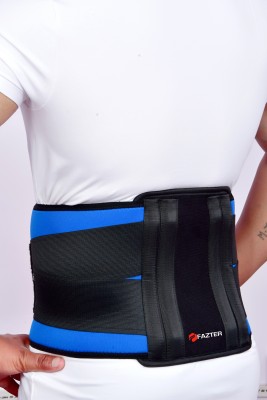 FAZTER Contoured Lumbo Sacral Belt for Back Pain Relief & Support|Dual Adjustable Straps Back / Lumbar Support(Black, Blue)
