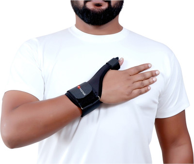 FAZTTER Unisex Thumb Spica Splint Brace|Thumb Stabilizer , Pain,Carpal Tunnel & Trigger Splints(Black)
