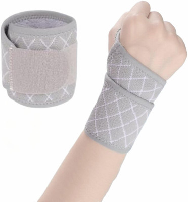 Digital Shoppy Athletic Wrist Guard – Knitted Compression Support for Gym, Sports & Fitness Wrist Support(Grey)