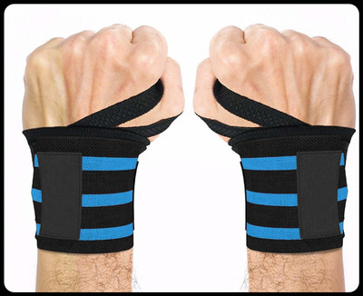 Fitfam New-Pack Of 10 Pair Wrist Support Wrist Support(Black, Blue)