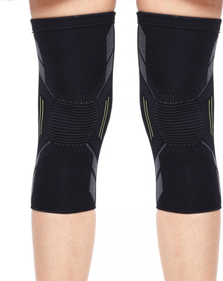 HouseOfCommon 3D Knee Cap: Mild Support, Pain Relief, Walking, Running, Gym (1Pair)Black Green Knee Support