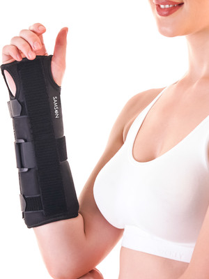 SAMSON Cock Up Wrist & ForeArm Splint (Ambidextrous) S | Splints(Black)