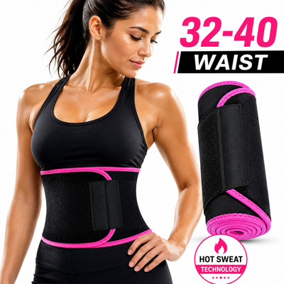dealoma sweat-belt-pink-lining Abdominal Belt(Black)