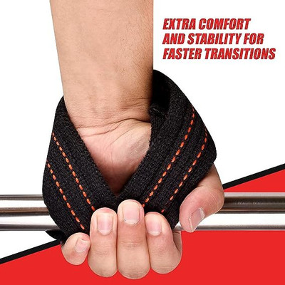 Fitcozi Weight Lifting Strap/Wrist Strap for Gym Wrist Support Orange Wrist Support