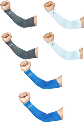 SHEADER Cotton Arm Sleeve For Men & Women(Free, Grey, White, Blue)