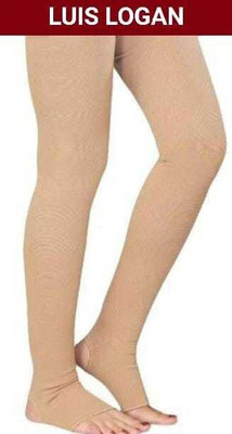 LUIS LOGAN Premium Compression Varicose Vein Socks | Pair of Mid Thigh Stocking (BEIGE,S) Knee Support(Beige)