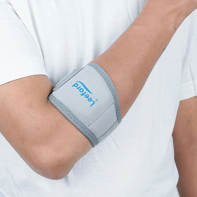 Leeford Tennis Elbow | 4-Way Stretch for Optimal Forearm and Elbow Support Supporter(Grey)