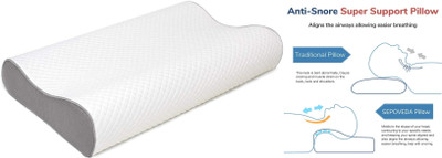 RUSHABH ENTERPRISE Memory Foam Abstract Sleeping Pillow Pack of 1(White)