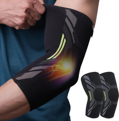 PRSTI Elbow Support For Gym,Badminton,Cricket & Sports Elbow Sleeves/Guard/Brace/Cap Elbow Support(Black)