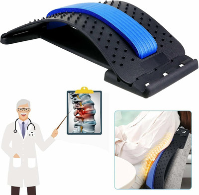 FITRONYX Back Stretcher Spinal Pain Relieve Lumbar Support, Multi-Level Back Massager. Back / Lumbar Support(Black)