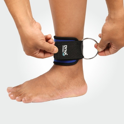 Dyna Ankle Strap for Cable Machine Kick Backs Ankle Support(Black)