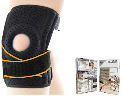 Ion clad Open Patella Gel Wrap Adjustable X Straps Knee Brace Support Foot Support