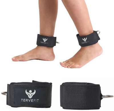 Tervefit Ankle Straps for Gym with D-ring for Cable Machine Ankle Support(Black)