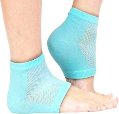 PINJAS Silicon Gel Heel Pad Socks Heel Cushion Heel Pain Relief Support Heel Support(Blue)