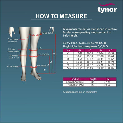 TYNOR Medical Compression Stocking Knee High Class 2 (Pair), Beige, Small, Pack of 2 Knee Support(Beige)