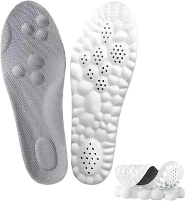 XIZOEN Memory Foam Shoe Insole Shock Absorption Sports Inserts Anti-Slip Cropable Insole(White, Grey)