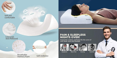 RUSHABH ENTERPRISE Memory Foam Nature Sleeping Pillow Pack of 1(White)