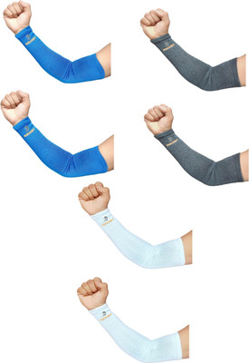 SHEADER Cotton Arm Sleeve For Men & Women(Free, Blue, Grey, White)