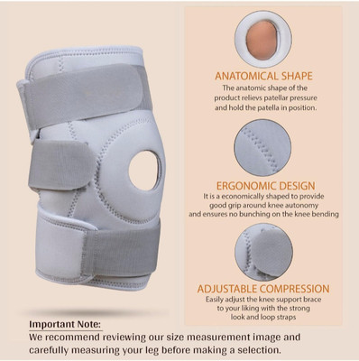 Jarvis functional Knee Support Open Patella Hinge Knee Brace for Knee joint Pain Relief Knee Support(Grey)