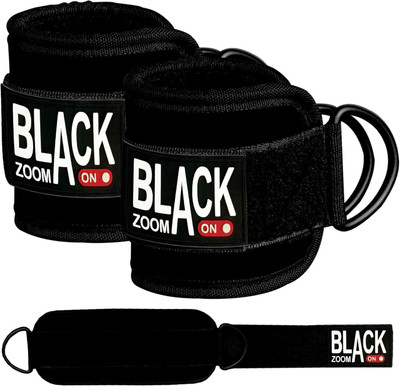 ZOOMON Black Ankle Straps For Cable Machine for Gym Ankle Support(Black)