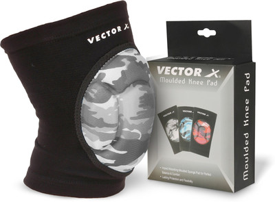 VECTOR X 1 Pc Camo Moulded Knee Cap For Pain Relief Guard Brace Band Gym Large Knee Support(Black, Grey)