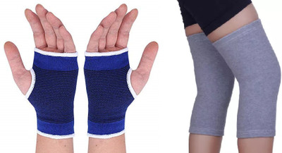 smile4u (PALM/KNEE) XX Wrist Glove Hand Grip Support Protector Brace Sleeve Support Knee Support(Grey, Blue)