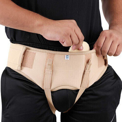 fact-care Hernia Belt Double Inguinal Hernia Adjustable and Removable Pressure Pads Supporter(Beige)