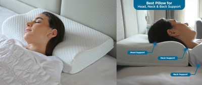 ANUSHKA ENTERPRISE Memory Foam Abstract Sleeping Pillow Pack of 1(White)