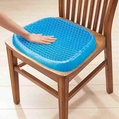 ND BROTHERS Seat Cushion with Non-Slip Cover Breathable Honeycomb Design Hip Support (Blue) Back / Lumbar Support(Blue)