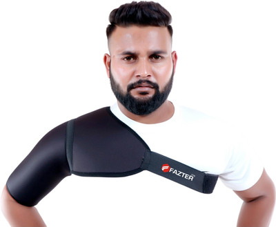 FAZTTER Right Shoulder Support Brace and Shoulder Injury Support for Men and Woven Shoulder Support(Black)