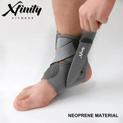 Xfinity Fitness Neoprene Ankle Support Brace Adjustable Compression for Pain & Injury Recovery Ankle Support(Grey)