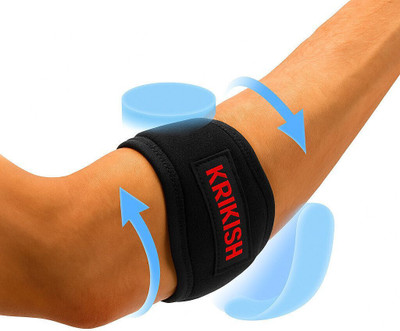 KRIKISH X-Large Tennis Elbow Support Brace - Golf & Tennis Elbow Arm Strap Elbow Support(Black)