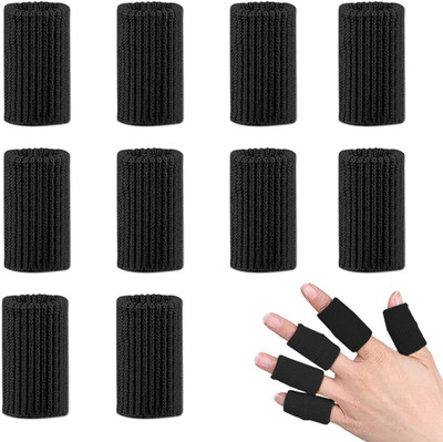 uRock 10pcs Finger Sleeves Protectors Thumb Brace Support Finger Support(Black)