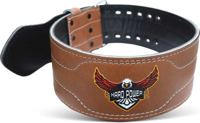 HARD POWER Gym Belt for Men Weight Lifting Leather Back Support Weight Lifting Belt(Brown)