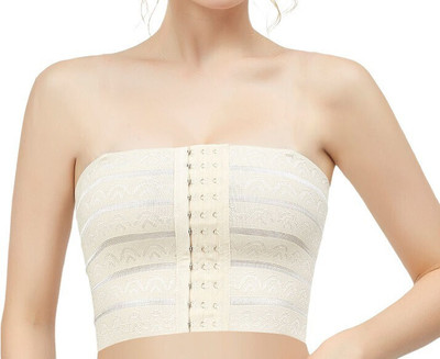 Shihen Women Breast Support Band No-Swing Adjustable Belt Alternative Knee Support(Beige)