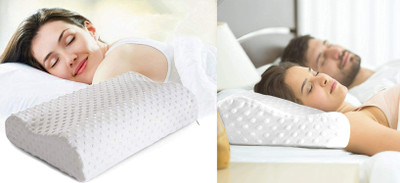 RUSHABH ENTERPRISE Memory Foam Alphanumeric Sleeping Pillow Pack of 1(White)