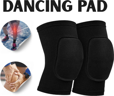 meetanshcollection Silky-Flex Knee Protectors with Artistic Design Knee Support(Black)