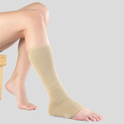 FLAMINGO Tubular Support Below Knee - Comfortable 2-Way Stretch, Varicose Vein Relief Foot Support(Beige)