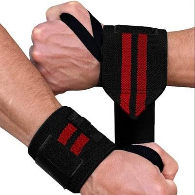 AL HSQUARE Wrist Supporter with Thumb Loop for Gym & Sports | Wrist Band for Men & Women Hand Support(Red, Black)