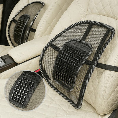 Lumbar Memory Foam Adjustable Acupressure Back Support Cushion Back / Lumbar Support(Black)