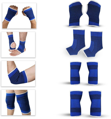 Shopeleven Combo of Palm,Knee,Elbow & Ankle Support for Gym Pain Relief & Multipurpose Use Knee Support(Blue)